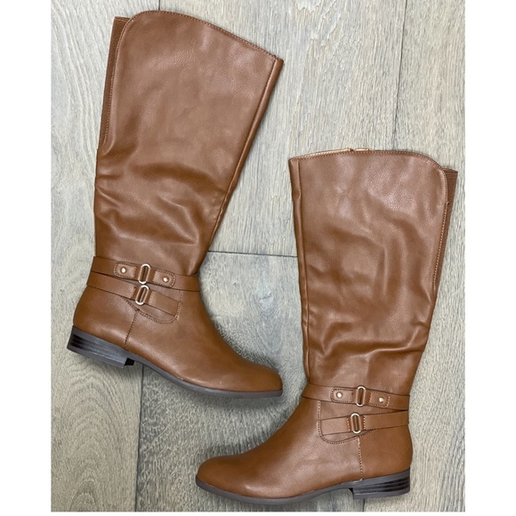 Kindell Faux Leather Round Toe Riding Boots NWB! - Picture 4 of 10